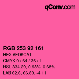 カラーコード: RGB 253 92 161 | qconv.com