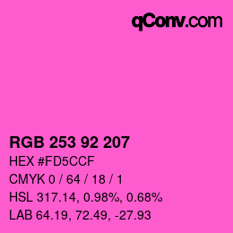 颜色代码: RGB 253 92 207 | qconv.com