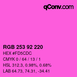 カラーコード: RGB 253 92 220 | qconv.com