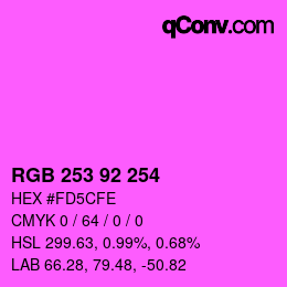 Color code: RGB 253 92 254 | qconv.com