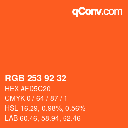カラーコード: RGB 253 92 32 | qconv.com
