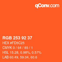 カラーコード: RGB 253 92 37 | qconv.com