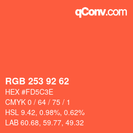 カラーコード: RGB 253 92 62 | qconv.com