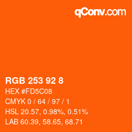 カラーコード: RGB 253 92 8 | qconv.com