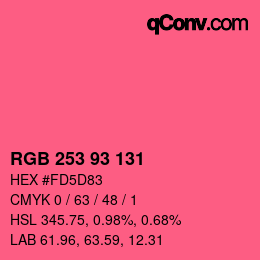 Código de color: RGB 253 93 131 | qconv.com