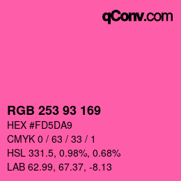 Código de color: RGB 253 93 169 | qconv.com