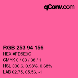Código de color: RGB 253 94 156 | qconv.com