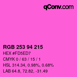 Color code: RGB 253 94 215 | qconv.com