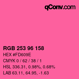 カラーコード: RGB 253 96 158 | qconv.com