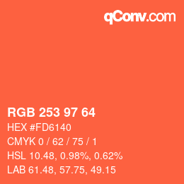 カラーコード: RGB 253 97 64 | qconv.com