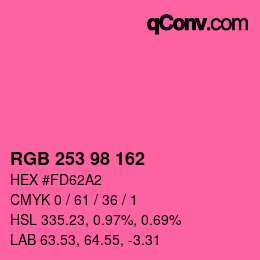 Color code: RGB 253 98 162 | qconv.com