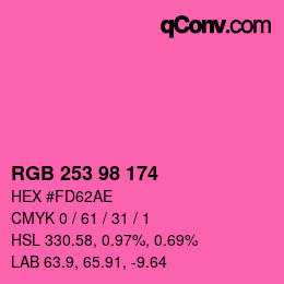 Color code: RGB 253 98 174 | qconv.com