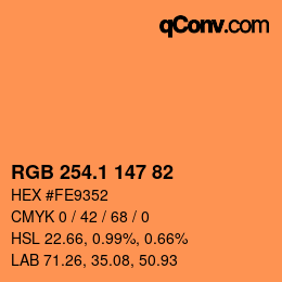 カラーコード: RGB 254.1 147 82 | qconv.com