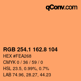 Código de color: RGB 254.1 162.8 104 | qconv.com