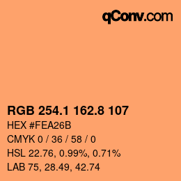 Color code: RGB 254.1 162.8 107 | qconv.com