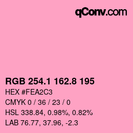 カラーコード: RGB 254.1 162.8 195 | qconv.com