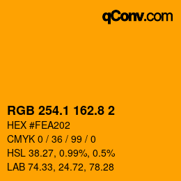 カラーコード: RGB 254.1 162.8 2 | qconv.com