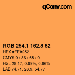 Código de color: RGB 254.1 162.8 82 | qconv.com