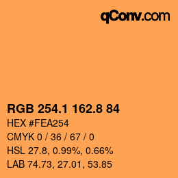Color code: RGB 254.1 162.8 84 | qconv.com