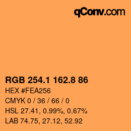 Farbcode: RGB 254.1 162.8 86 | qconv.com