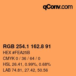 Código de color: RGB 254.1 162.8 91 | qconv.com