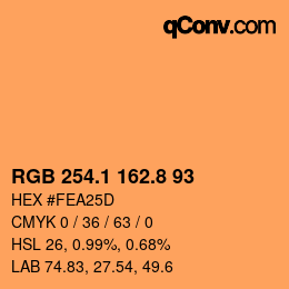 Color code: RGB 254.1 162.8 93 | qconv.com