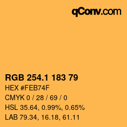 カラーコード: RGB 254.1 183 79 | qconv.com