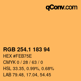 カラーコード: RGB 254.1 183 94 | qconv.com