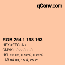 カラーコード: RGB 254.1 198 163 | qconv.com