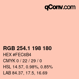 カラーコード: RGB 254.1 198 180 | qconv.com