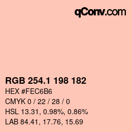 カラーコード: RGB 254.1 198 182 | qconv.com