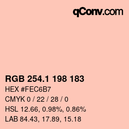 カラーコード: RGB 254.1 198 183 | qconv.com