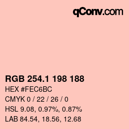 カラーコード: RGB 254.1 198 188 | qconv.com