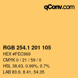 カラーコード: RGB 254.1 201 105 | qconv.com