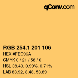 カラーコード: RGB 254.1 201 106 | qconv.com