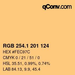 カラーコード: RGB 254.1 201 124 | qconv.com