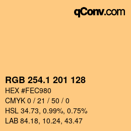 カラーコード: RGB 254.1 201 128 | qconv.com
