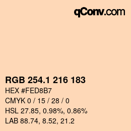 Color code: RGB 254.1 216 183 | qconv.com