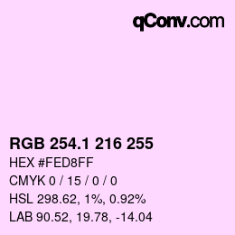 カラーコード: RGB 254.1 216 255 | qconv.com