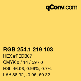 カラーコード: RGB 254.1 219 103 | qconv.com
