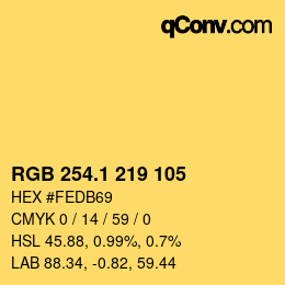 カラーコード: RGB 254.1 219 105 | qconv.com