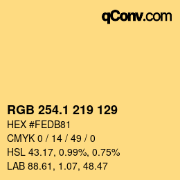 カラーコード: RGB 254.1 219 129 | qconv.com