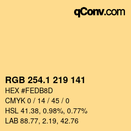 カラーコード: RGB 254.1 219 141 | qconv.com