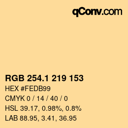 カラーコード: RGB 254.1 219 153 | qconv.com