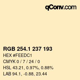 Color code: RGB 254.1 237 193 | qconv.com