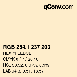カラーコード: RGB 254.1 237 203 | qconv.com
