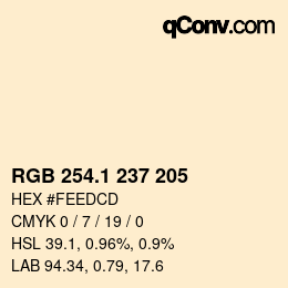カラーコード: RGB 254.1 237 205 | qconv.com