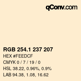 Color code: RGB 254.1 237 207 | qconv.com