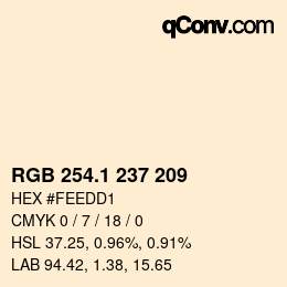 カラーコード: RGB 254.1 237 209 | qconv.com