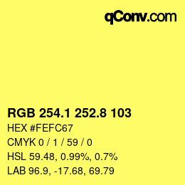 カラーコード: RGB 254.1 252.8 103 | qconv.com